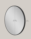 Round Wall Mirror – Metal – 76 cm – Modern Design, Easy to Install