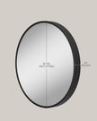 Round Wall Mirror – Metal – 40.7 cm – Easy to Install, Modern Design