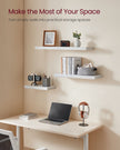 Floating Wall Shelf – Engineered Wood – Maple White – Versatile Display for Décor and Picture Frames