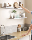 Floating Wall Shelf – Engineered Wood – Maple White – Versatile Display for Décor and Picture Frames