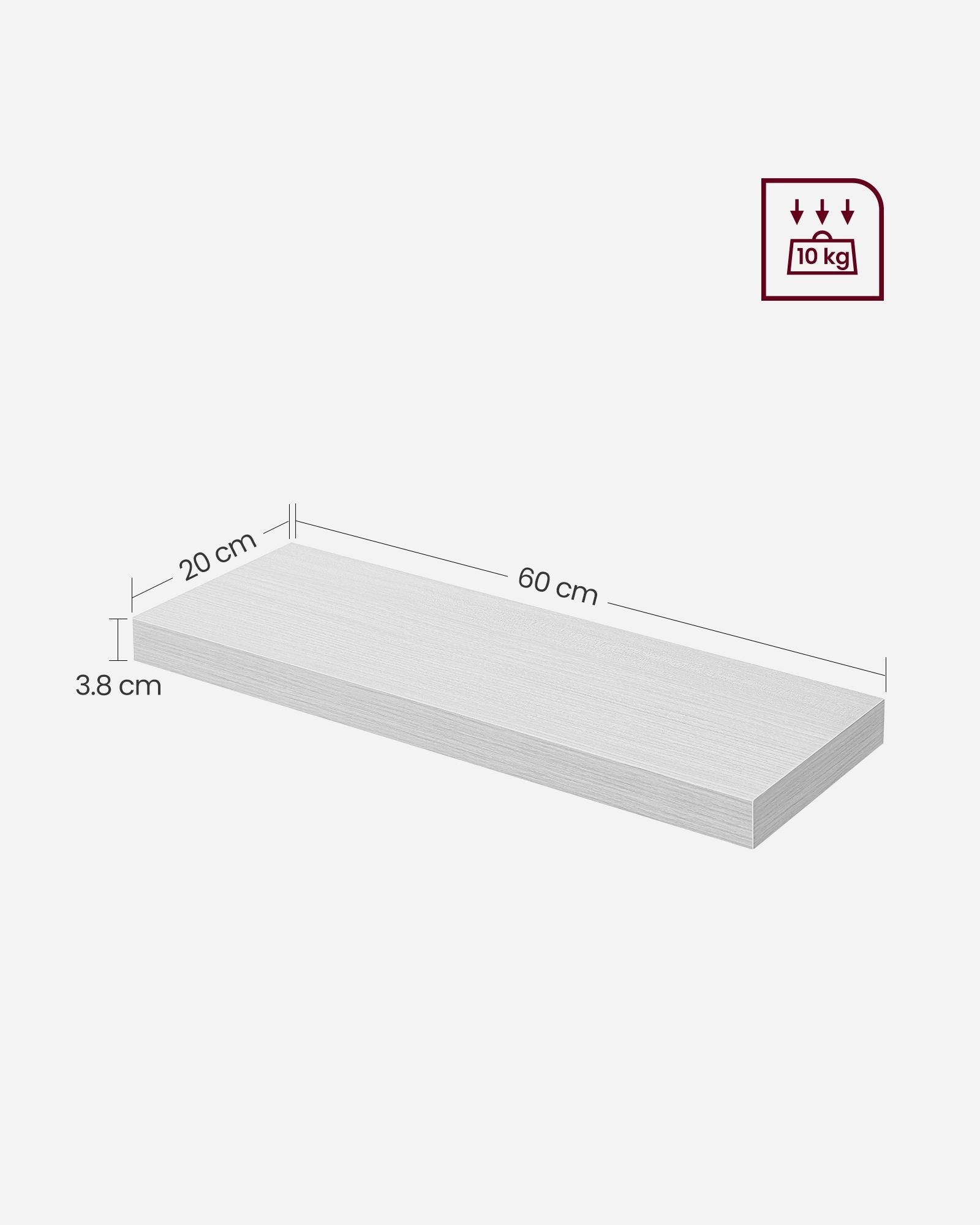 Floating Wall Shelf – Engineered Wood – Maple White – Versatile Display for Décor and Picture Frames