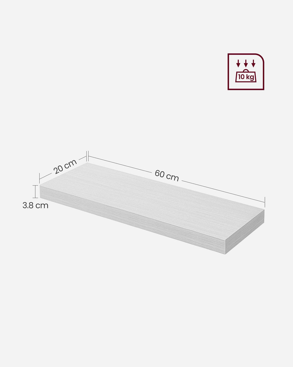 Floating Wall Shelf – Engineered Wood – Maple White – Versatile Display for Décor and Picture Frames