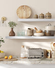 Floating Wall Shelf – Wood – Maple White – Versatile Display for Home Decor