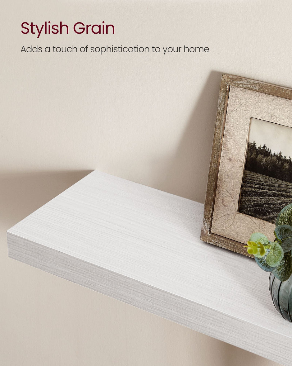 Floating Wall Shelf – Wood – Maple White – Versatile Display for Home Decor