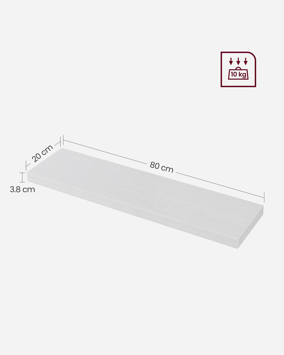 Floating Wall Shelf – Wood – Maple White – Versatile Display for Home Decor