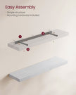 Floating Wall Shelf – Wood – Maple White – Versatile Display for Home Decor
