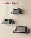 Set of 3 Floating Wall Shelves – Wood and Metal – Ink Black and Matte Black – Dual Mounting Options