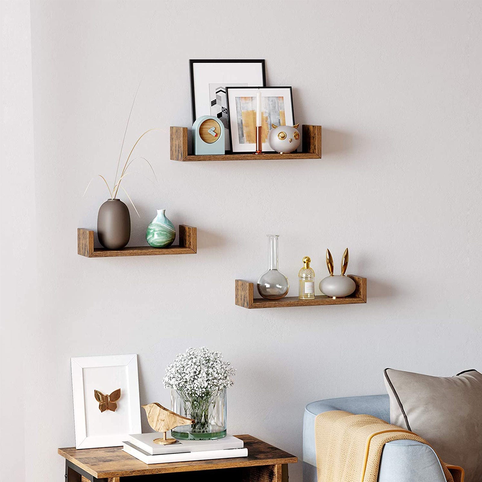 2-Tier Countertop Storage Shelf – Wood – Rustic Brown – Versatile for Home and Office Use