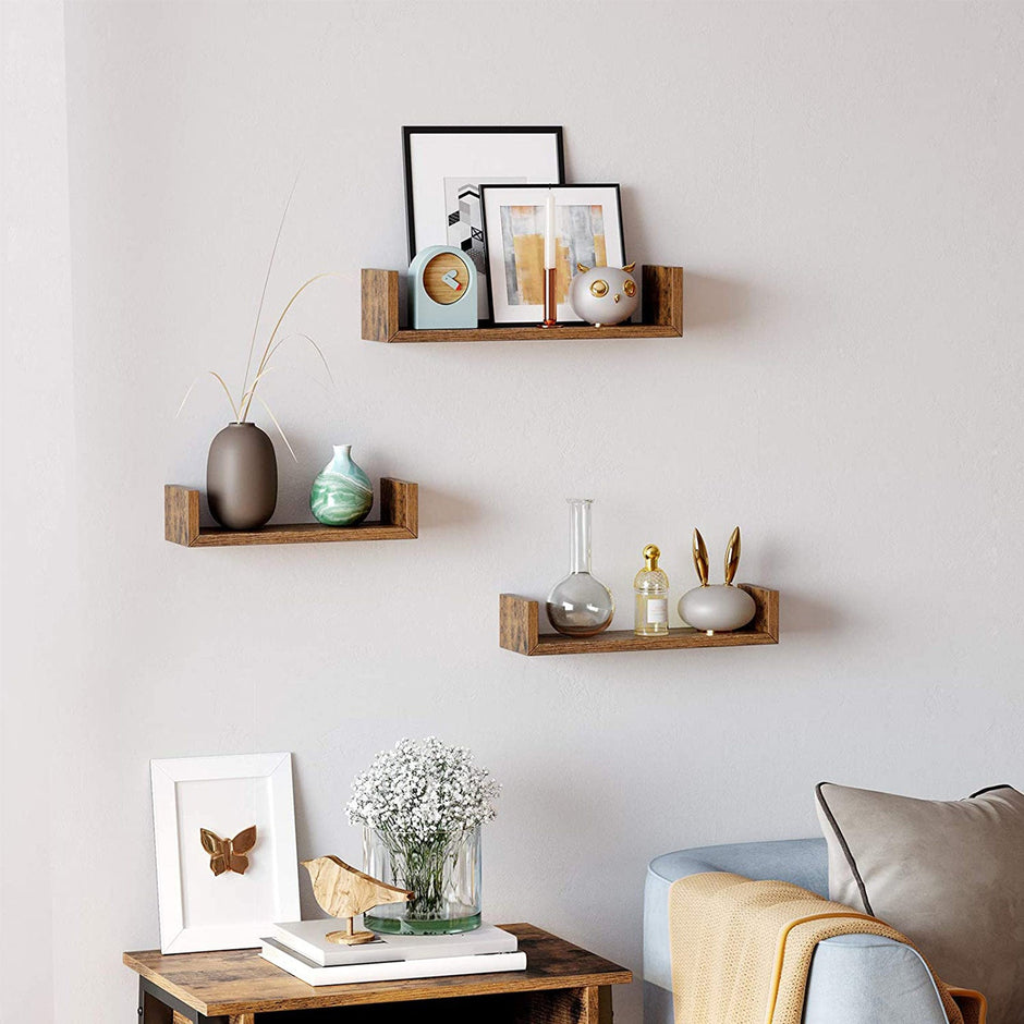 2-Tier Countertop Storage Shelf – Wood – Rustic Brown – Versatile for Home and Office Use