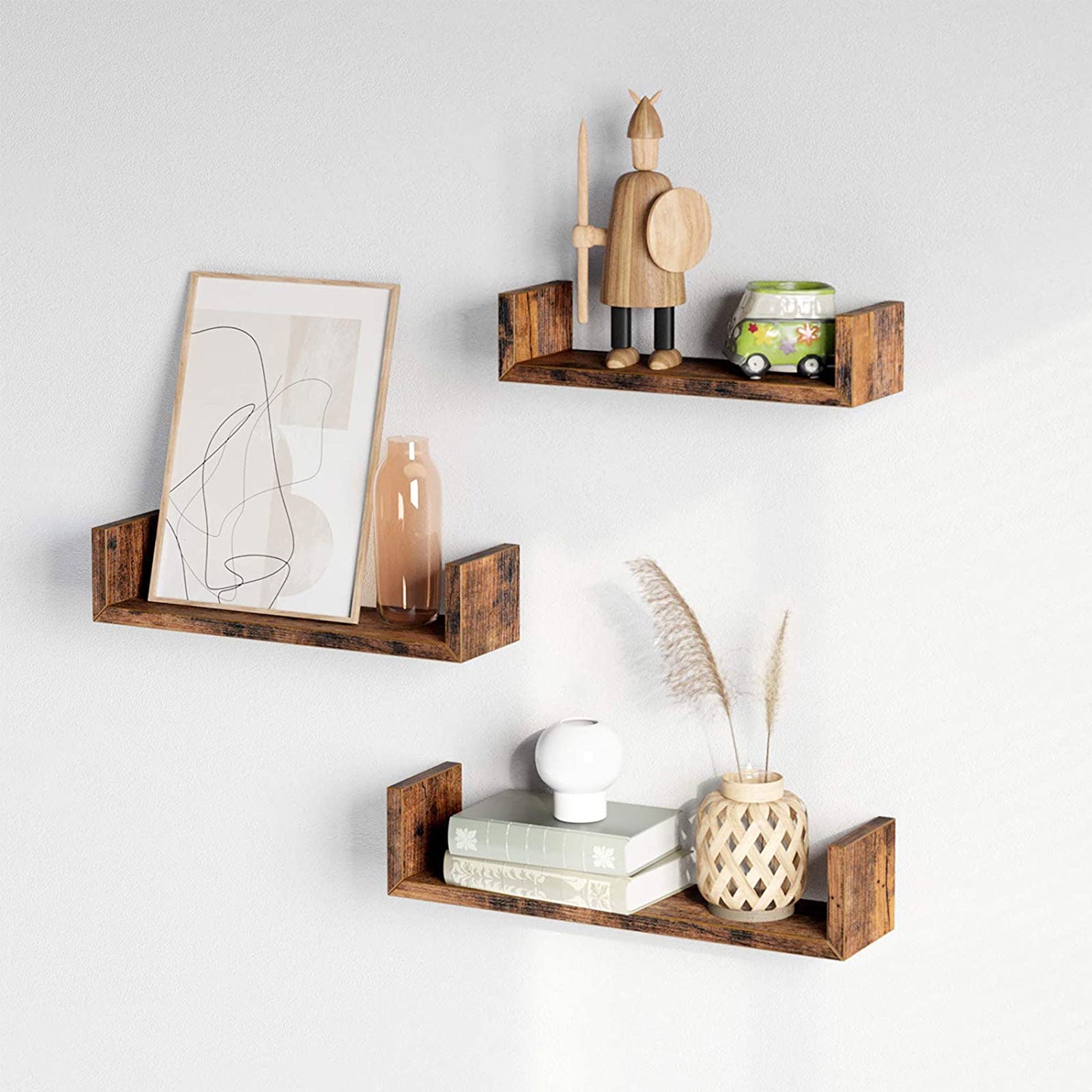 2-Tier Countertop Storage Shelf – Wood – Rustic Brown – Versatile for Home and Office Use