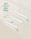 Set of 3 Floating Shelves – MDF – Matte White – Versatile Display for Home and Office