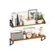 Set of 2 Floating Shelves – Engineered Wood – Matte White – Front Edges Design