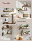 Set of 2 Floating Shelves – Engineered Wood – Matte White – Front Edges Design