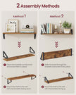 Set of 2 Floating Shelves – Engineered Wood – Matte White – Front Edges Design