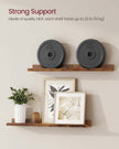 Set of 2 Floating Shelves – Engineered Wood – Matte White – Front Edges Design
