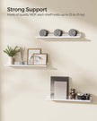 Floating Shelves – MDF – White – High-Gloss Finish – Set of 3, 10 x 80 cm