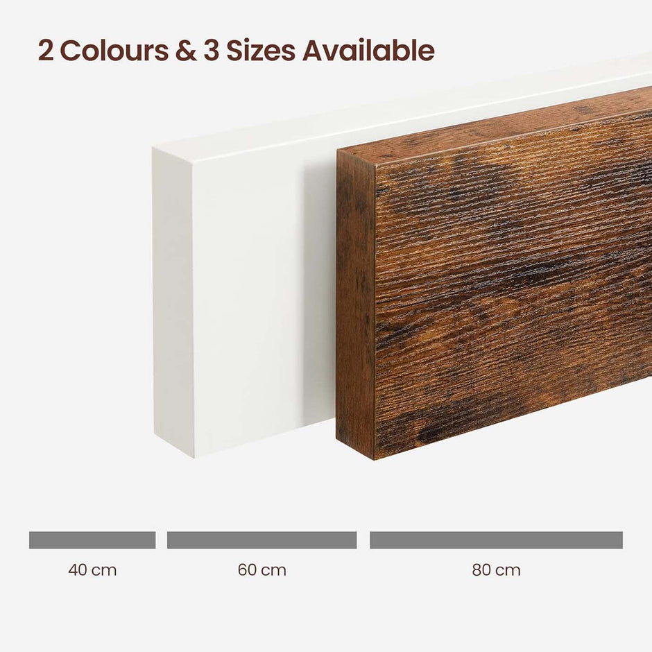 Floating Wall Shelf – MDF – Rustic Brown – 60 cm Display Storage Shelf