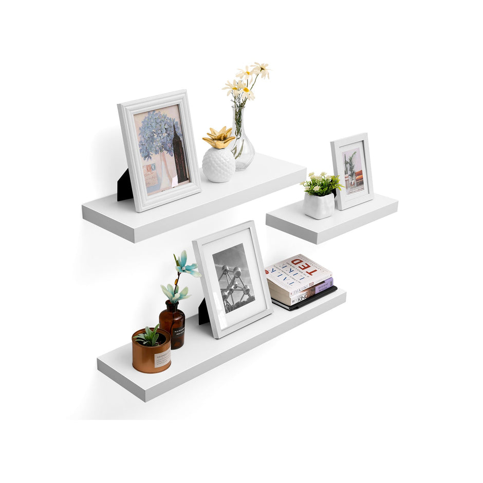Wall Mounted Bookshelf – MDF – Rustic Brown – 60 cm Floating Shelf for Display and Storage