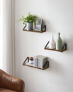 Floating Display Shelf Set – Wood – Rustic Brown – Wall Mounted, Industrial Design
