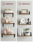 Floating Display Shelf Set – Wood – Rustic Brown – Wall Mounted, Industrial Design