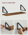 Floating Display Shelf Set – Wood – Rustic Brown – Wall Mounted, Industrial Design