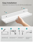 Floating Ledge Shelf – Wood – White – Set of 3 with Invisible Assembly