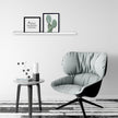 Floating Shelf – MDF – White – Long Design for Picture Frames and Books, 115 x 10 cm