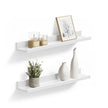 Floating Wall Shelf Set – MDF – White – High-Gloss Finish for Picture Frames and Books