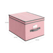 Storage Boxes – Fabric – Beige – Set of 3 with Label Holders and Lids