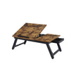 Laptop Desk – Wood – Rustic Brown – Adjustable Tilting Top with Folding Legs