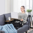Laptop Desk – Wood – Rustic Brown – Adjustable Tilting Top with Folding Legs