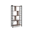 Large 4-Tier Bookcase – Steel – Greige and Black – Industrial Design with Stable Frame