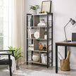 Large 4-Tier Bookcase – Steel – Greige and Black – Industrial Design with Stable Frame