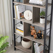 Large 4-Tier Bookcase – Steel – Greige and Black – Industrial Design with Stable Frame