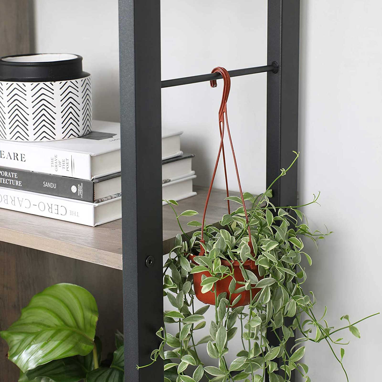 Large 4-Tier Bookcase – Steel – Greige and Black – Industrial Design with Stable Frame