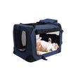 Large Folding Fabric Pet Carrier – Dark Blue – Spacious Design with Booster Seat Function