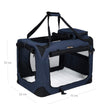 Large Folding Fabric Pet Carrier – Dark Blue – Spacious Design with Booster Seat Function