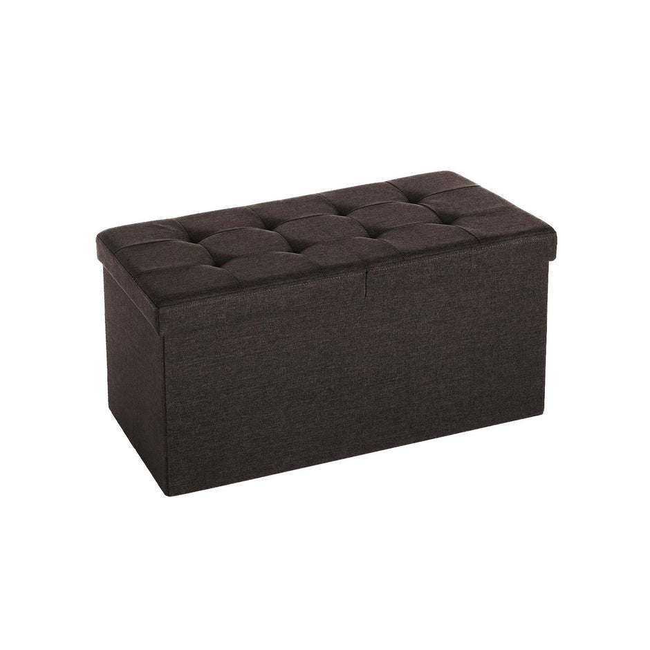 Storage Ottoman – Fabric – Brown – Foldable with 80L Capacity