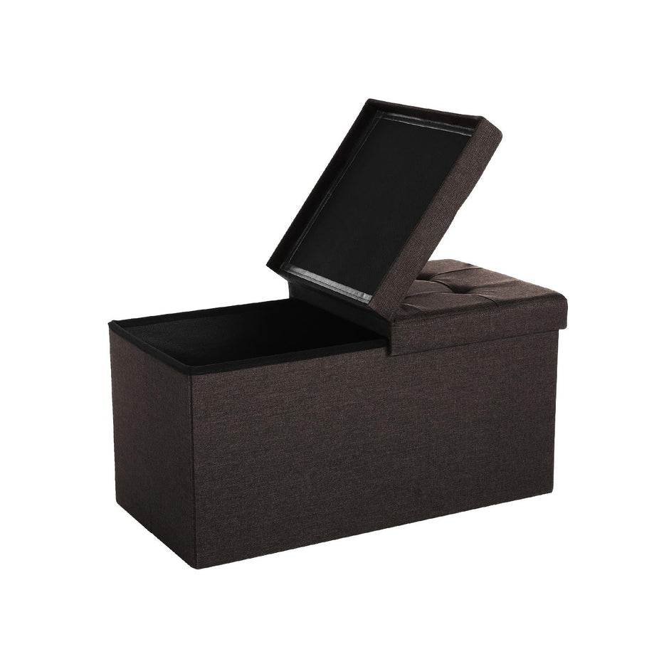 Storage Ottoman – Fabric – Brown – Foldable with 80L Capacity