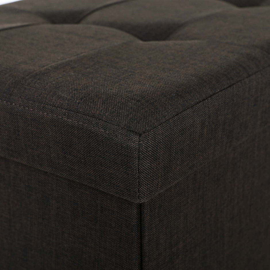 Storage Ottoman – Fabric – Brown – Foldable with 80L Capacity