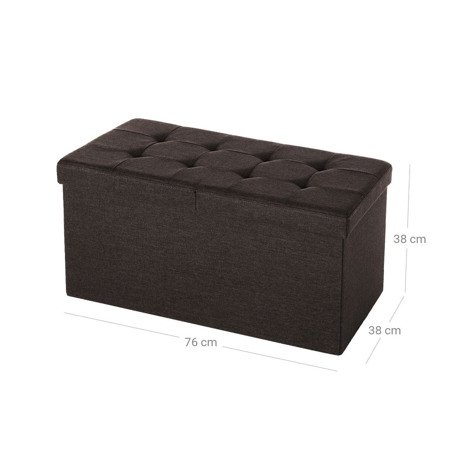Storage Ottoman – Fabric – Brown – Foldable with 80L Capacity