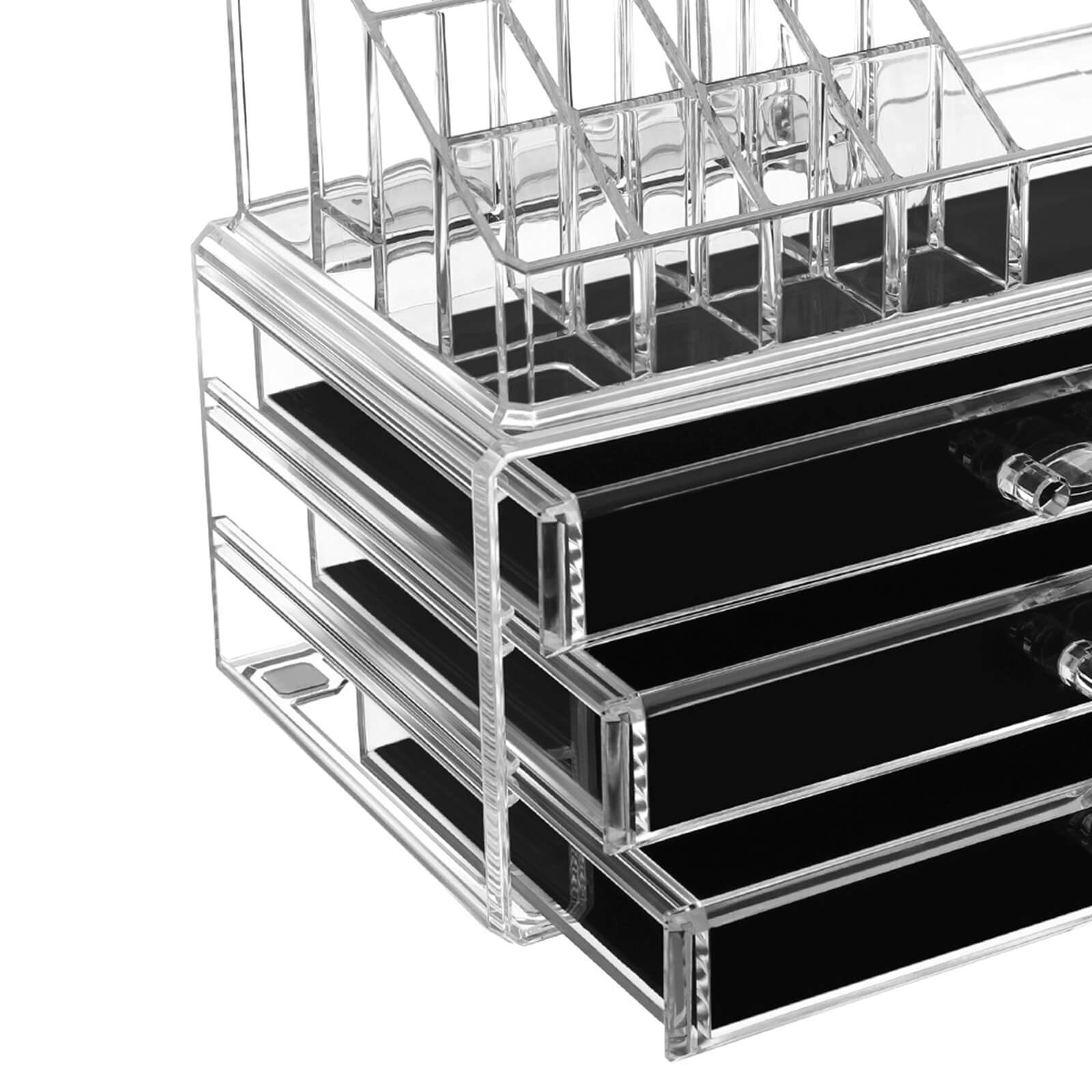 Makeup Organiser – Acrylic – Clear – Large 3-Drawer Design