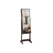 Full Length Mirror Jewelry Cabinet – Brown – Standing Design with Simple Assembly