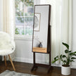 Jewelry Armoire – Wood – Brown – Full Length Mirror with Simple Assembly