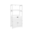 Large Storage Cabinet – Engineered Wood – White – With Drawer and Open Shelves