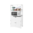Large Storage Cabinet – Engineered Wood – White – With Drawer and Open Shelves