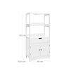 Large Storage Cabinet – Engineered Wood – White – With Drawer and Open Shelves
