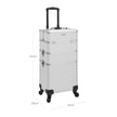 Large Trolley Cosmetic Case – Durable Material – Black – Lockable and Portable with 360-Degree Casters