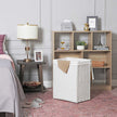 Laundry Basket – Synthetic Rattan – Natural – Foldable with Lid and Handles