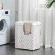 Laundry Basket – Synthetic Rattan – Natural – Foldable with Lid and Handles